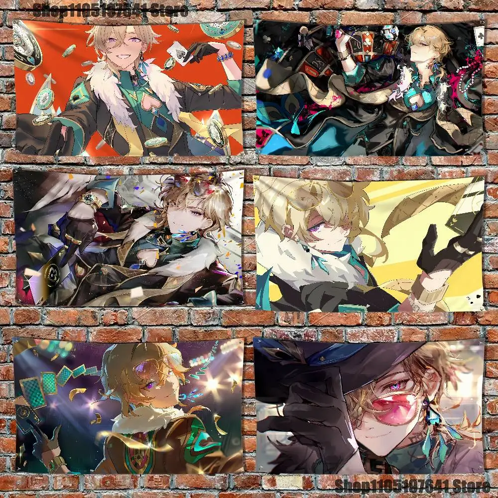 

A-Aventurine H-Honkai Star Rails Flag Tapestry Banner For Bedroom Outdoor Living Room Restaurant Bar Wall Decor Party