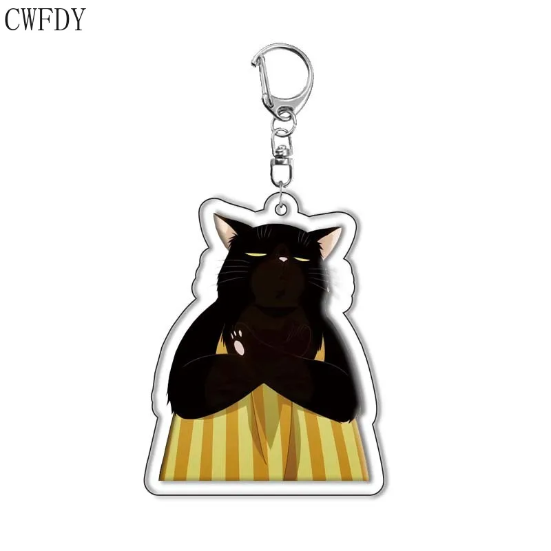 Anime The Masterful Cat Is Depressed Again Today Keychain Dekiru Neko Wa Kyou Mo Yuuutsu Acrylic Key Chain Cosplay Accessories