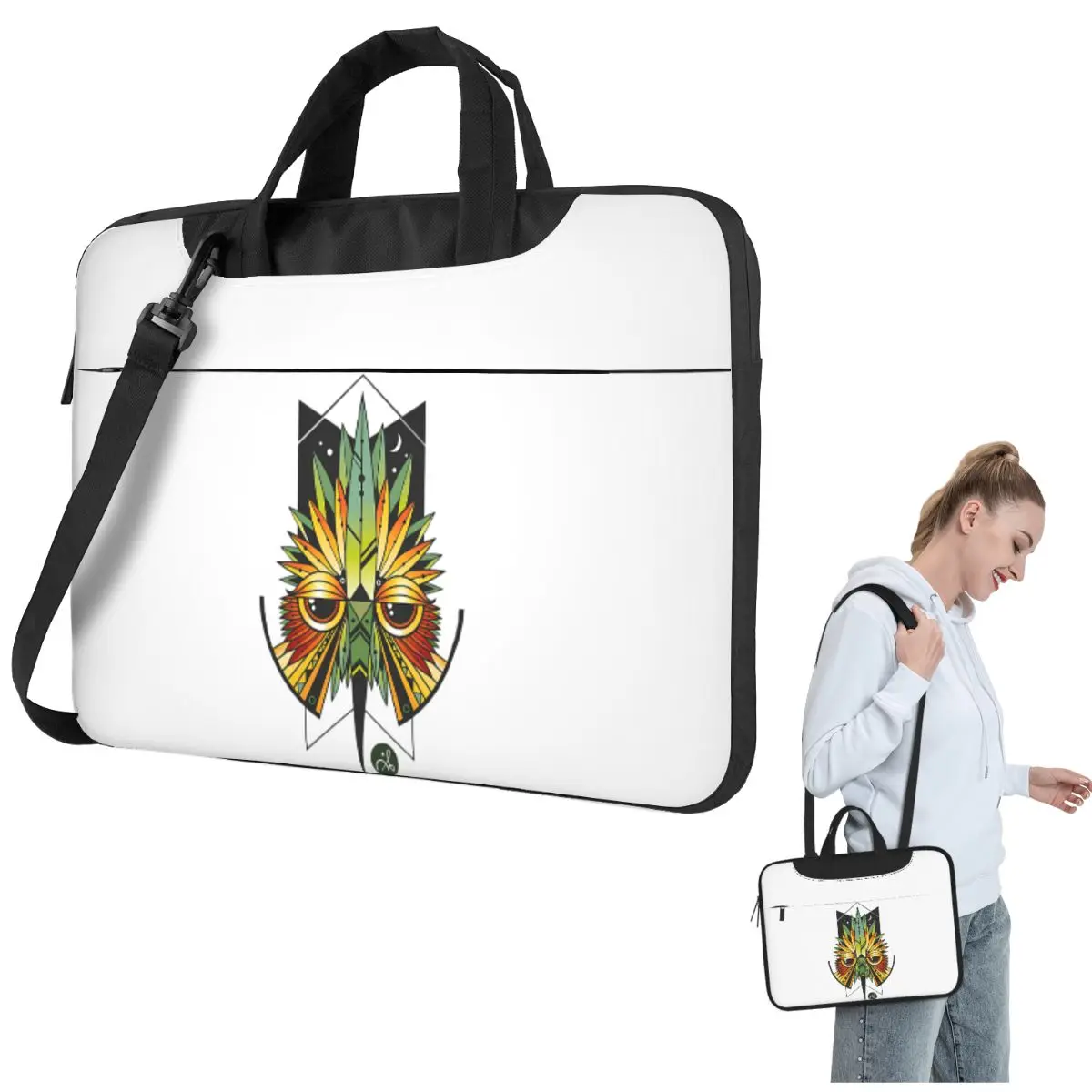 

Jungle Feather Crossbody Laptop Bag Case Computer Bag Resistant Protective Notebook Pouch for Macbook Pro