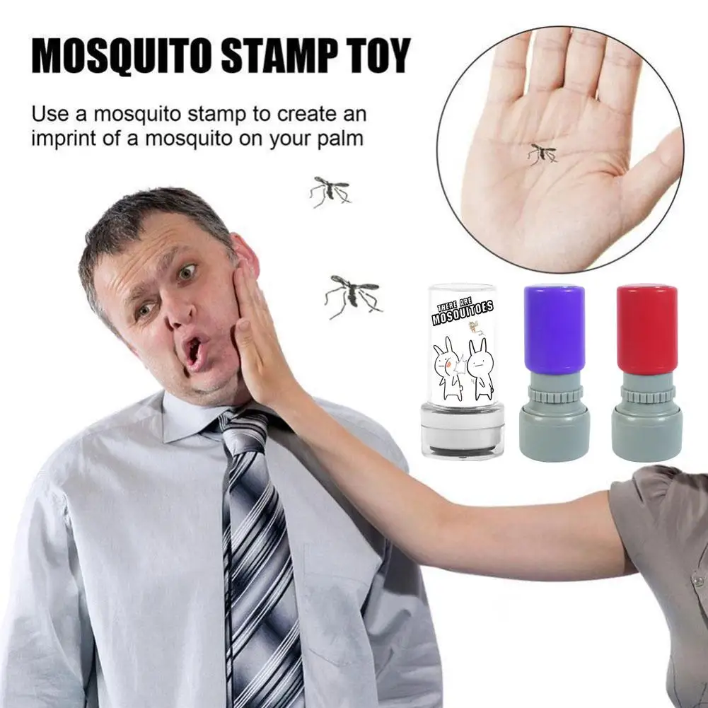 Round Photosensitive Dead Mosquito Stamp Mosquito Toys Couple Student Friends Children Realistic Toys Easy-to-clean Prank L6W3