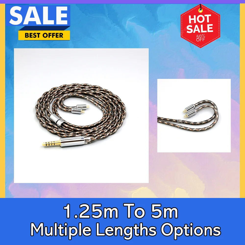 

TypeX 25AWG Litz Shielding 7n OCC Earphone Cable For JH11 Pro 5 6 7 2pin IEM 0.78mm Flat Step JH Audio JH16 Pro LN008907