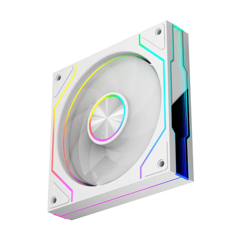 عالية السرعة التحكم في درجة الحرارة مروحة حالة الكمبيوتر 12 سنتيمتر الصامت ARGB متوهجة الأبيض بالوعة الحرارة مروحة للكمبيوتر المكتبي #5