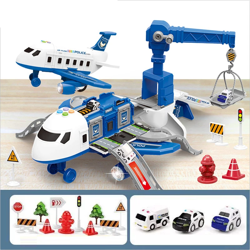 Kids Airplane Toys Deformation Music Simulation Track Inertia Toy Aircraft Passenger Plane Kids Airliner Toy Car Children\'s Gift