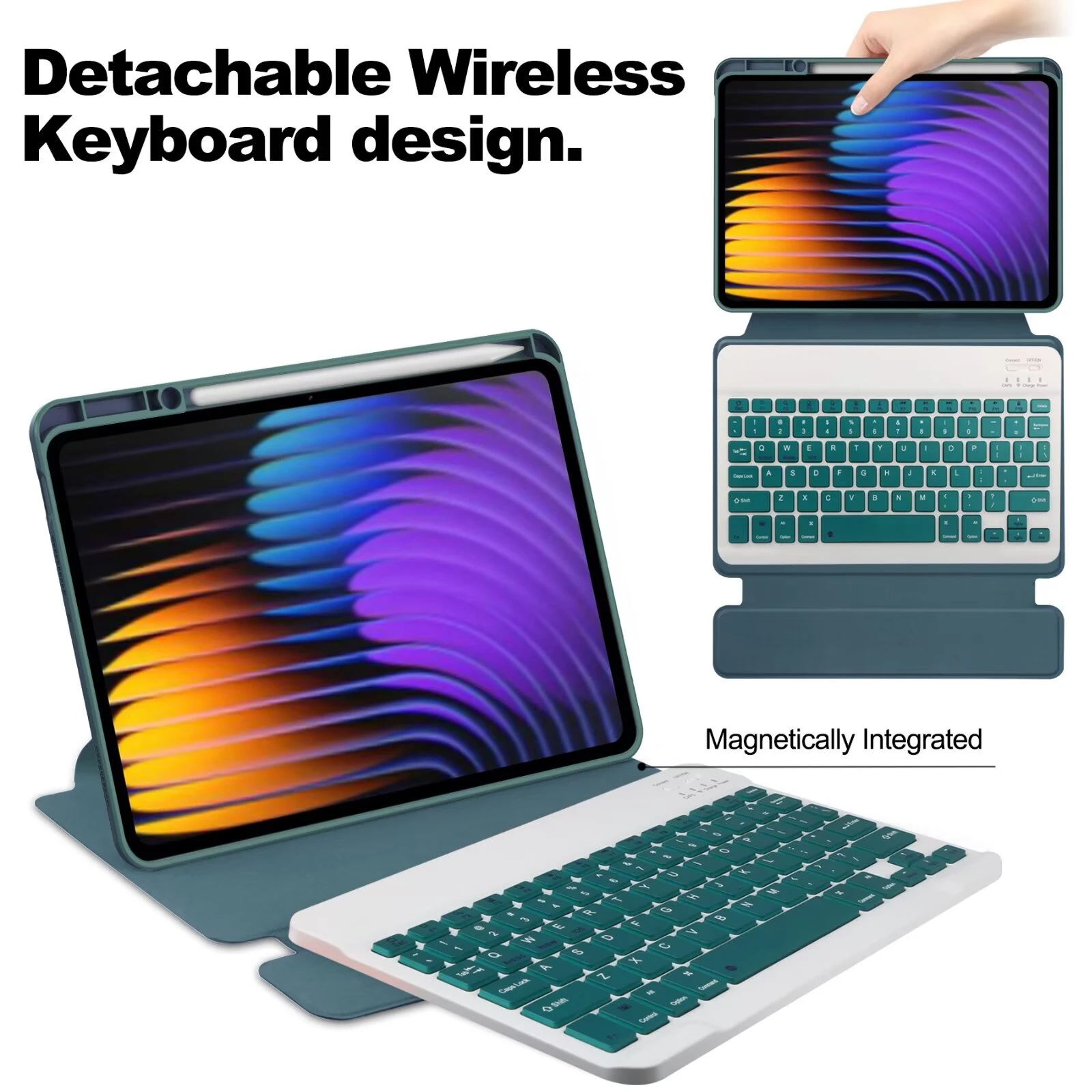

Чехол для планшета для Xiaomi Pad 7/Pad 7 Pro, 11,2-дюймовый разъем для ручки из ТПУ, прозрачный 360 ° поворотная клавиатура