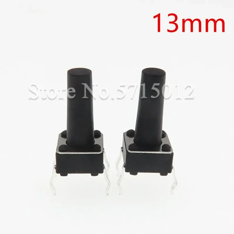 500pcs 6*6*13mm Light Touch Push Button Switch Button Switch Induction Cooker Switches Copper Feet 4pin black