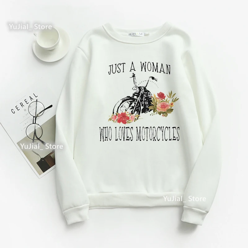 2022 New Just A Women che ama la felpa con stampa grafica motociclistica Femme Funny Cool felpe con cappuccio Harajuku Kawaii Clothes Jumper Coat