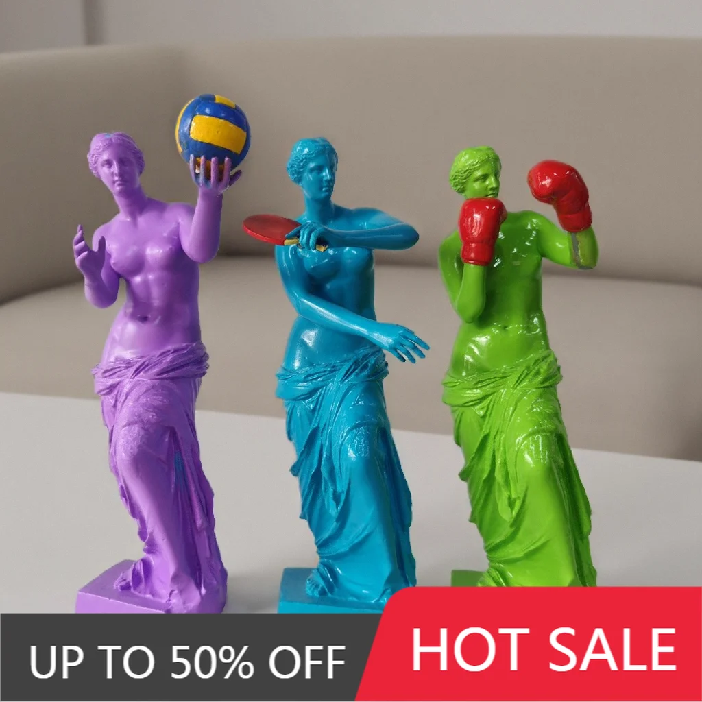 Creative Exercise Venus Sculpture Living Room Table Resin Crafts Ancient Greek Mythology Love God and Beauty God Figures Statue
