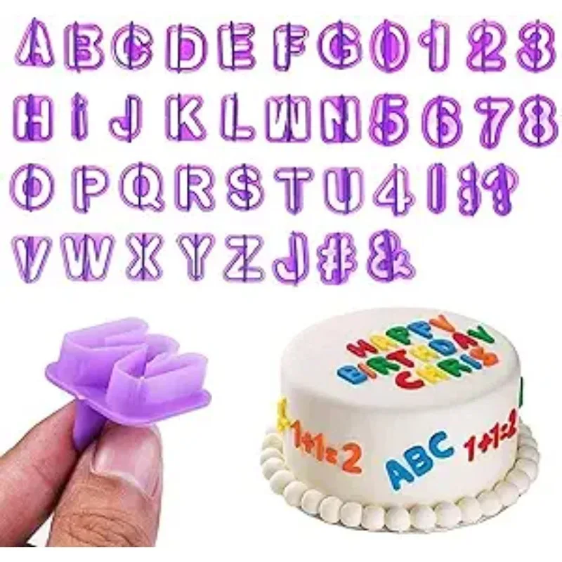 

40 Pcs Mini Letter Number Cookie Cutters Molds DIY Baking Fondant Cookie Cheese Gummy Candly Cutters for Cake Decorating