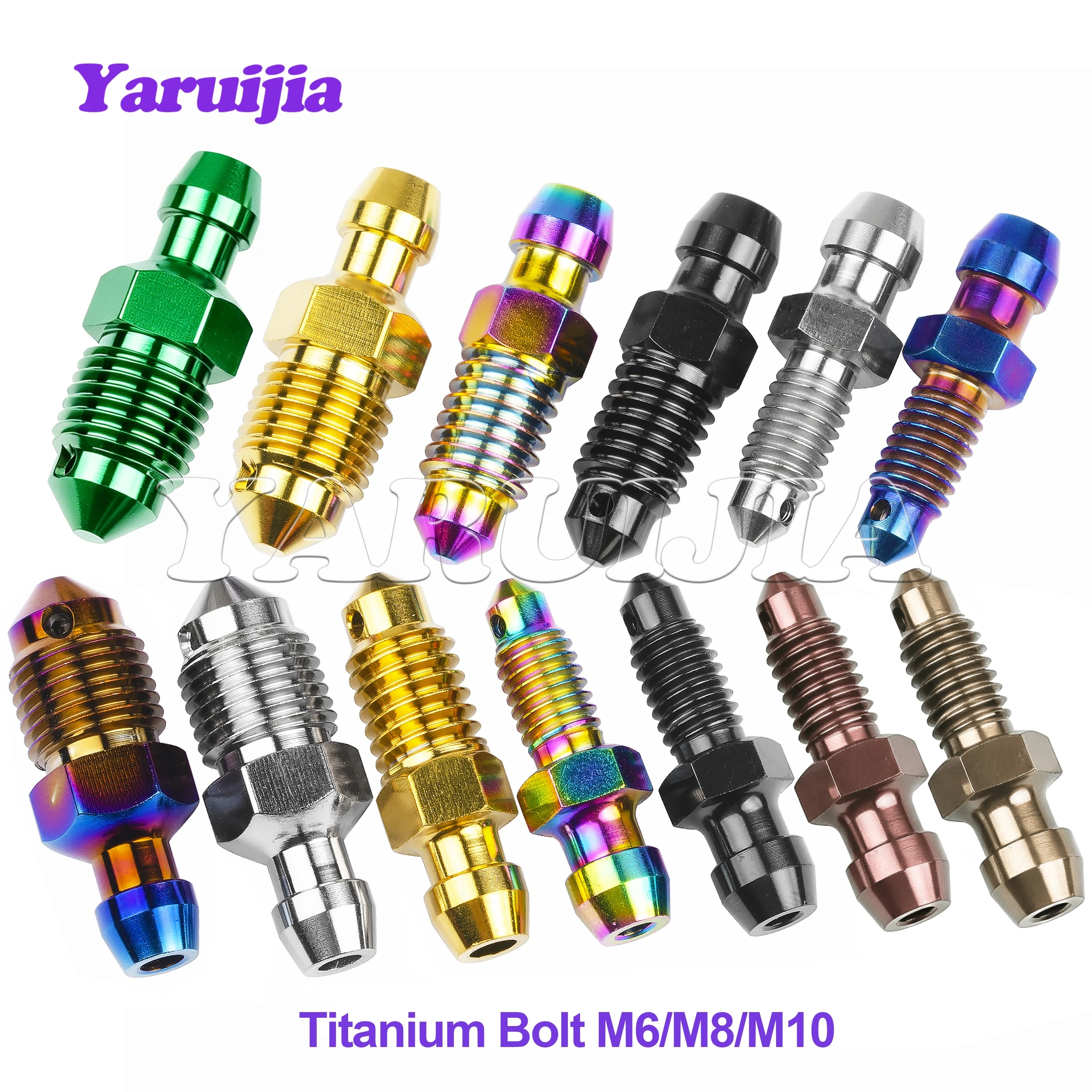 Yaruijia Titanium Bolts M6/M8/M10 Pitch 1.0 /1.25 Caliper Bleed Nipple for Brembo Ducati BMW KTM Aprilia Single