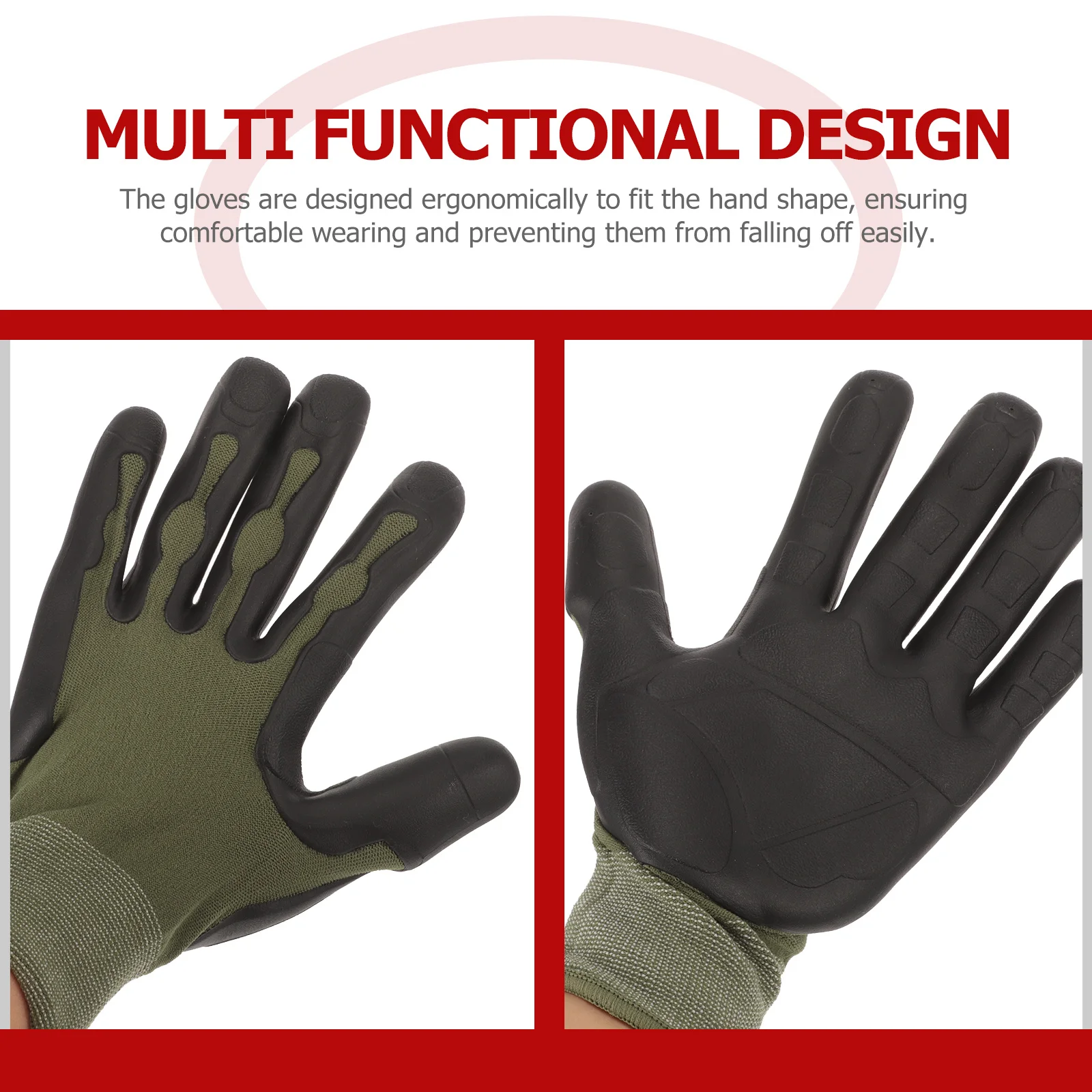 

1Pair Mens Working Gloves Protective Gloves Heavy Duty Resistance to Abrasion Acid and Alkali Ideal for Construction Workers