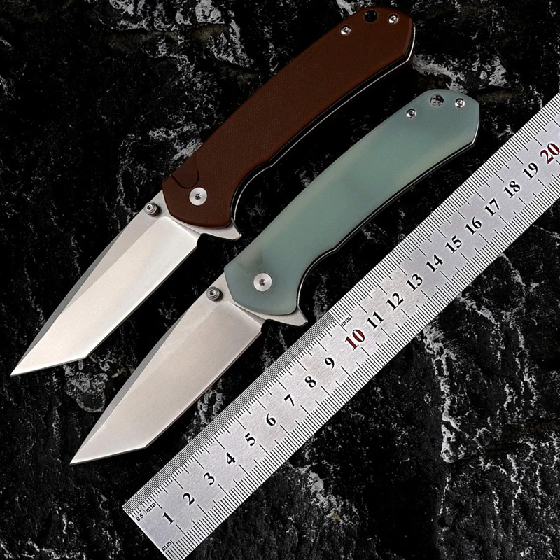 

G10 handle D2 steel folding knives With back clip outdoor tool knives High hardness camping portable handmade knives