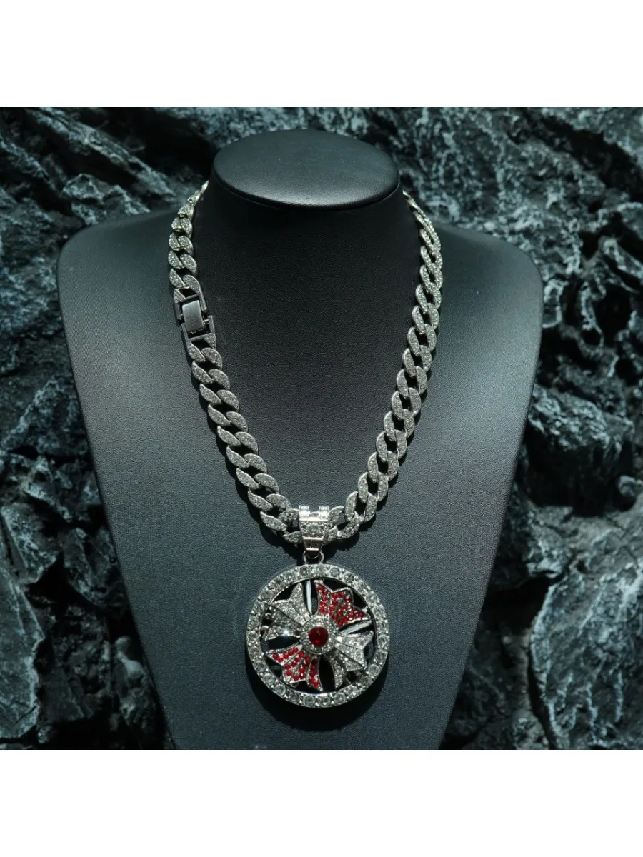 Mode Neue Drehbare Kreuz Legierung Anhänger Hip Hop Trend High Street männer Kubanischen Kette Halskette