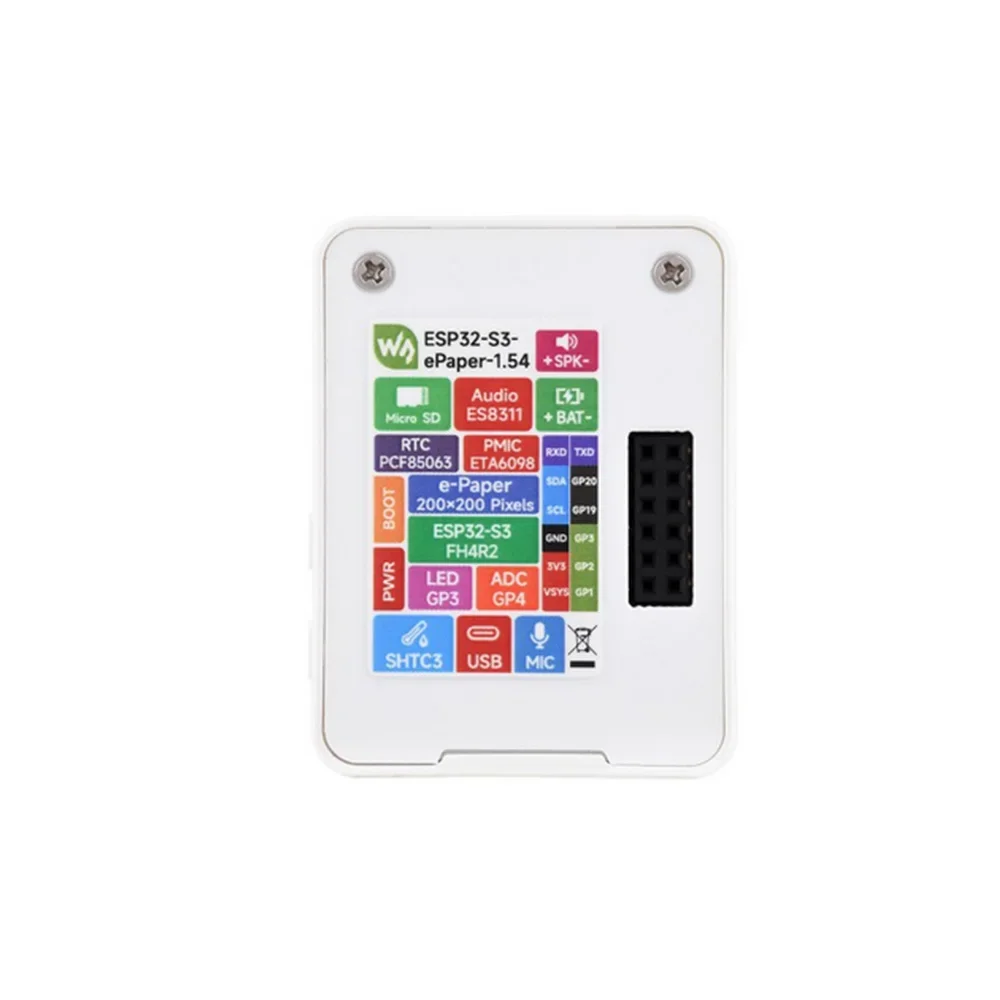 NEW ESP32-S3 1.54inch e-Paper AIoT Development Board 200 * 200 Black / White Supports Wi-Fi and BLE Dual-mode Communication