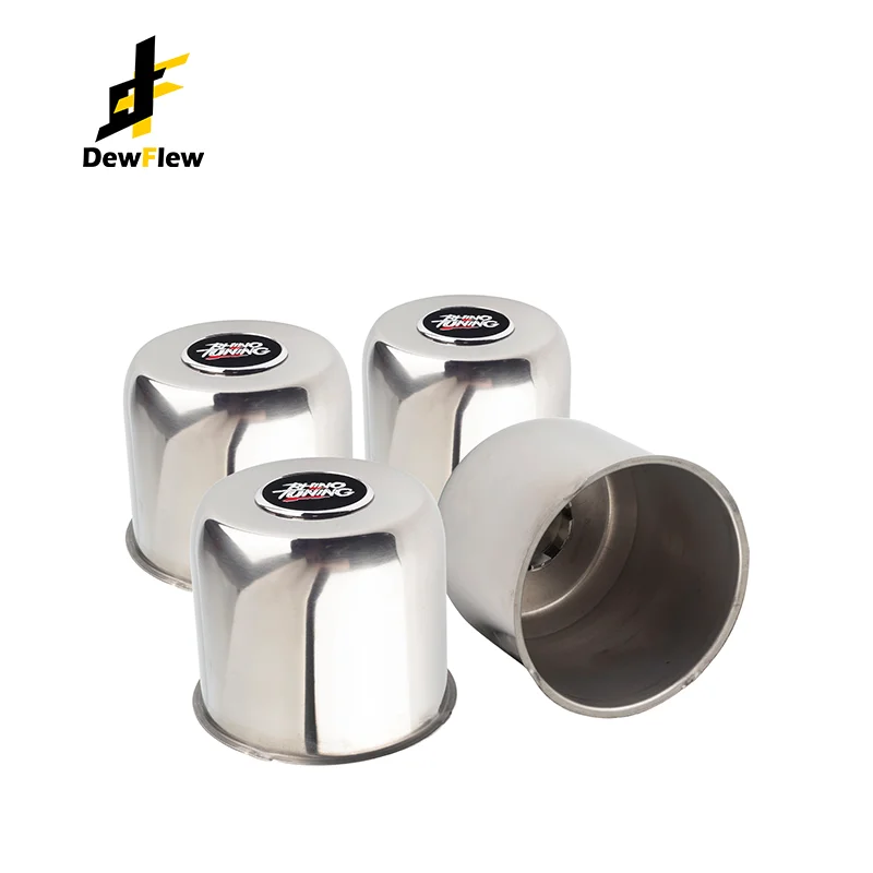 DewFlew 1/4Pcs 124mm Hub 111mm H Stainless Steel PUSH-THRU HUB CENTER CAP Fit 4.88