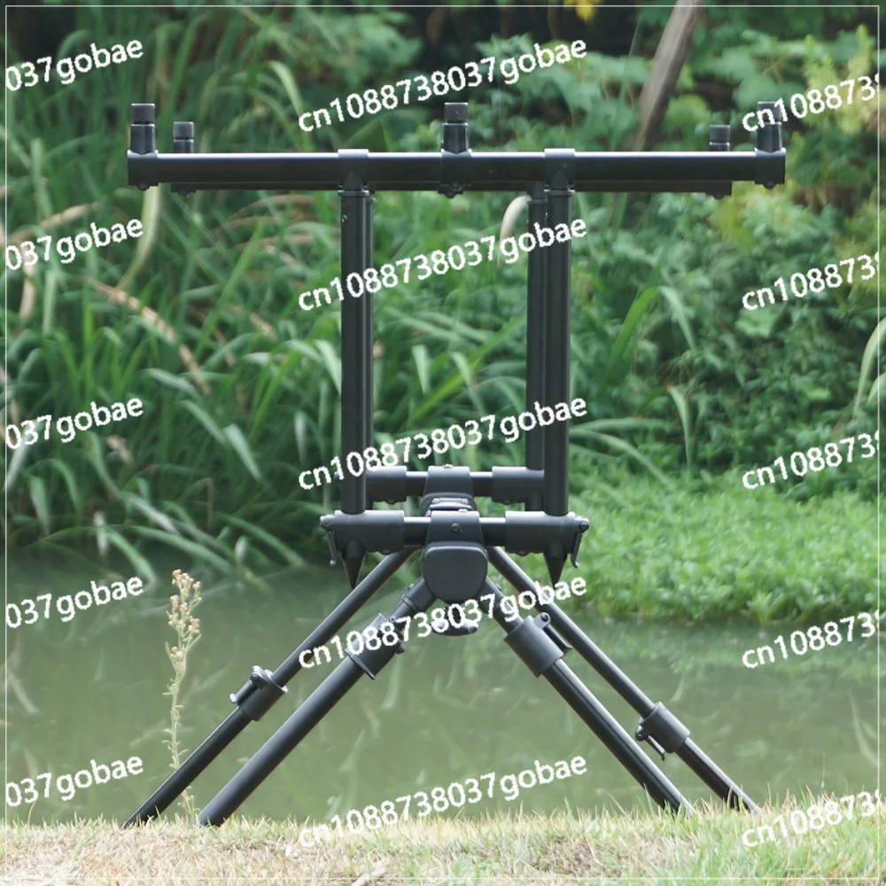 European sea rod telescopic three-head library fishing rod bracket aluminum alloy fast folding large rod bracket