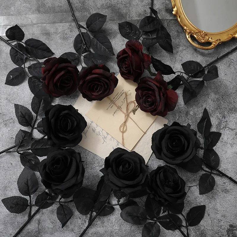 Tabletop Decorations Versatile Artificial Flowers Silk Fabric Roses Premium Decorative Rose Ornament For Halloween Theme Home