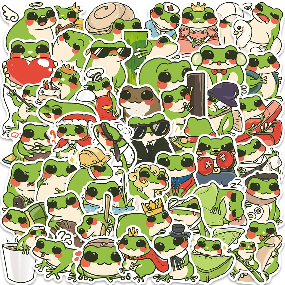 50 Stuks Schattige Cartoon Veelzijdige Kikker Baby Sticker Cool Dagelijks Waterdicht Diy Boek Telefoon Laptop Bagage Gitaar Cadeau Sticker