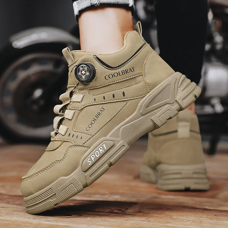 

Мужские классические повседневные ботинки, четырехсезонные удобные уличные ботинки на мягкой подошве, модные рабочие ботинки с высоким берцем