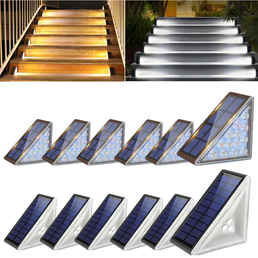 

2pc Solar LED Step Lamp Stair Light Outdoor IP67 Waterproof Solar Light With Lens Anti-theft Decor Lighting For Garden Deck Path