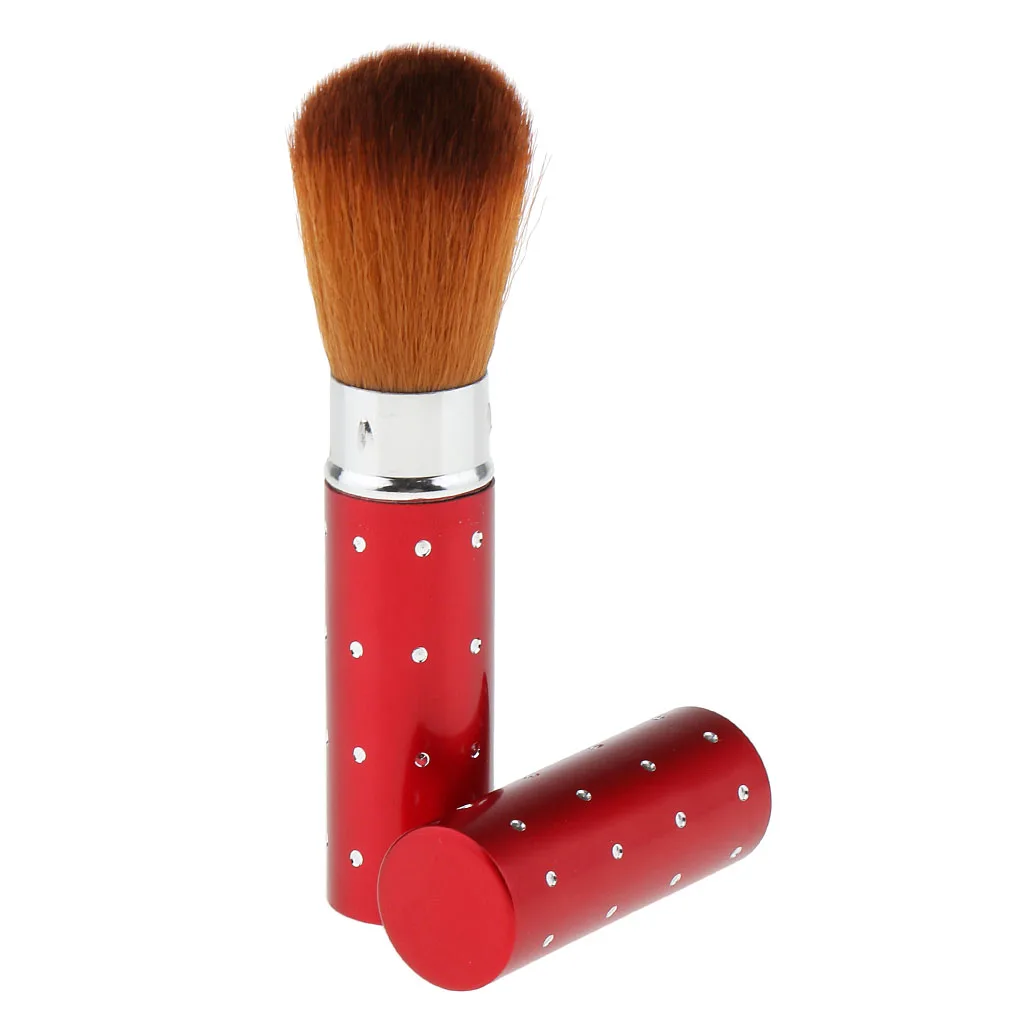 Strumento pennello per fondotinta, fard in polvere cosmetica retrattile da 2 pezzi