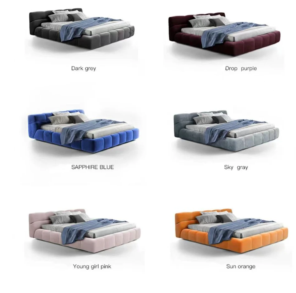 مجموعة أطباق أطفال إيطالية فاخرة من Büschel weich gepolstertes Schlafzimmer mybel Luxus Samt Doppelbett rahmen bequeme الحديثة