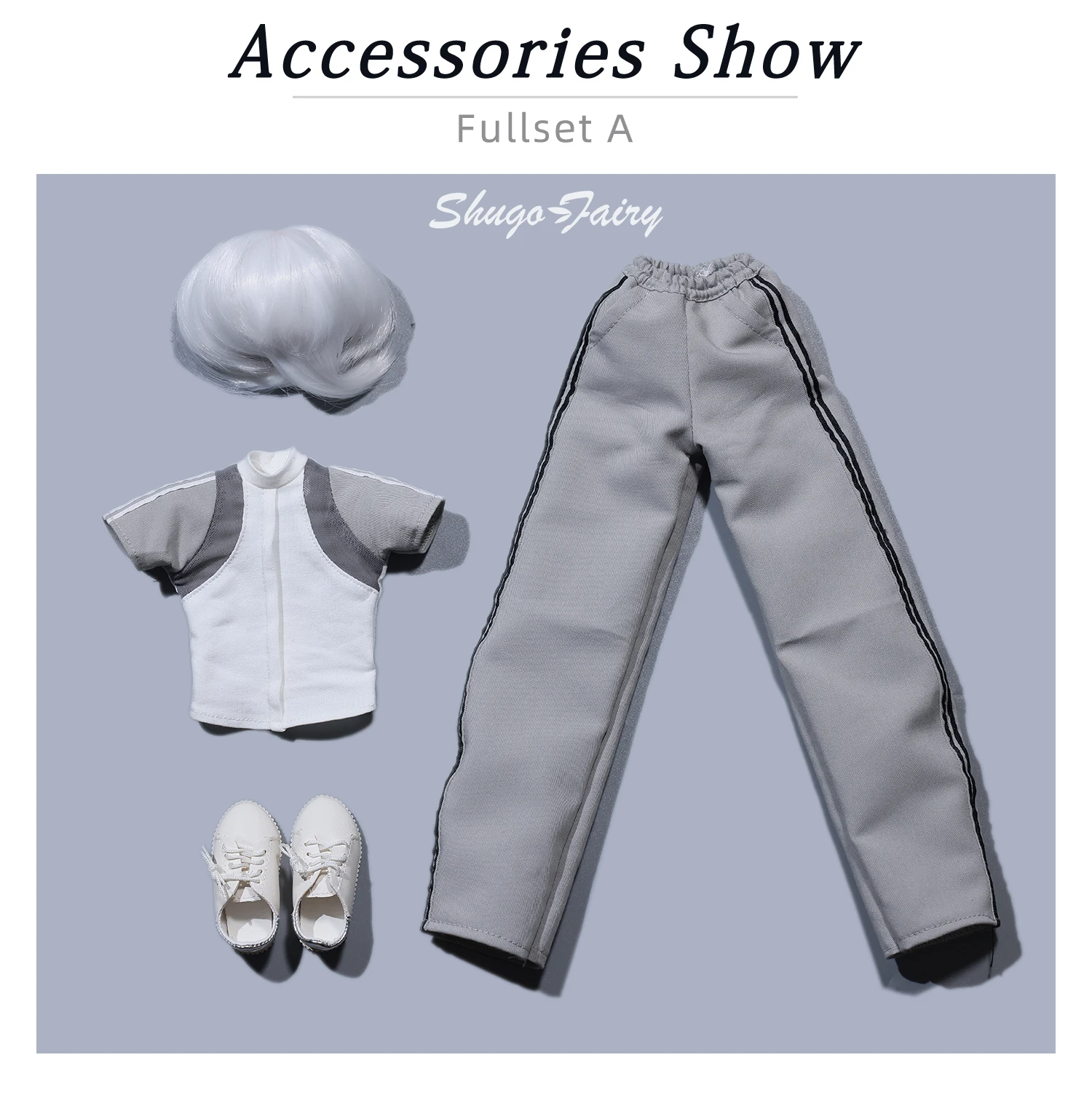 ShugaFairy 1/4 Thugoy A Fullset BJD Bubo Casual Minimalist Everyday Youth Grey-and-White Sportswear MC Resin Ball Jointed Doll