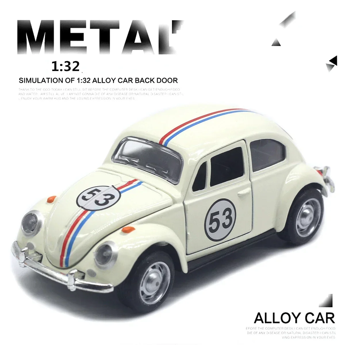1:32 Volkswagen Beetle Auto in lega Fonde sotto pressione Modello giocattolo classico in metallo con funzione pull back Veicoli per regali per bambini