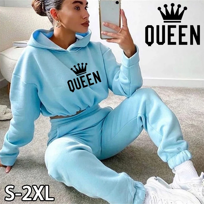 Women Fashion Jogger Tracksuit Two Piece Outfits Ladies Hoodie Sweatshirt and Sweatpant Set Female Jogging Hoodies Suit