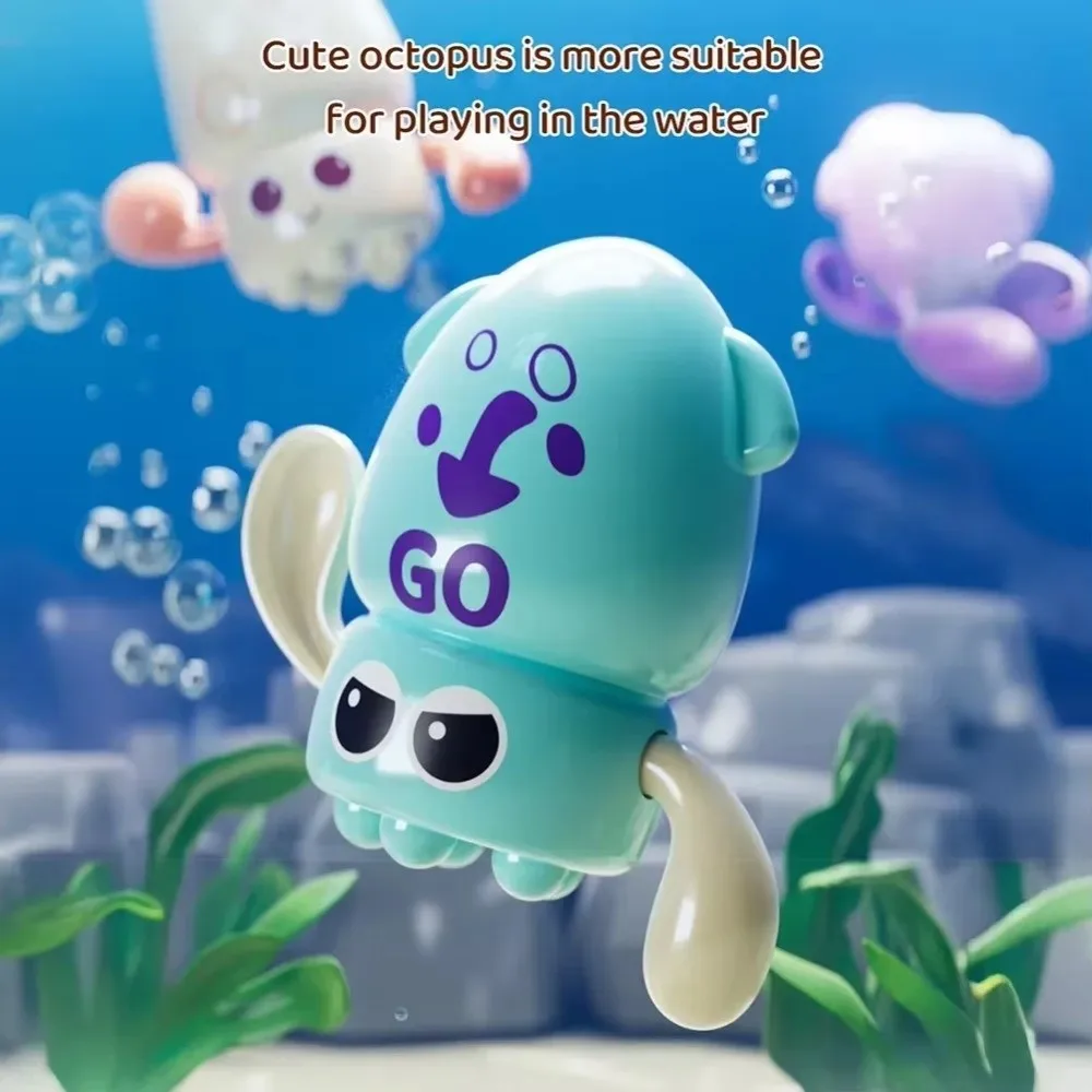 Sensory Development Easy-Wind Bath Toys Water Play Squid Toy Swimming Octopus Pool Floating Toys Bath Time