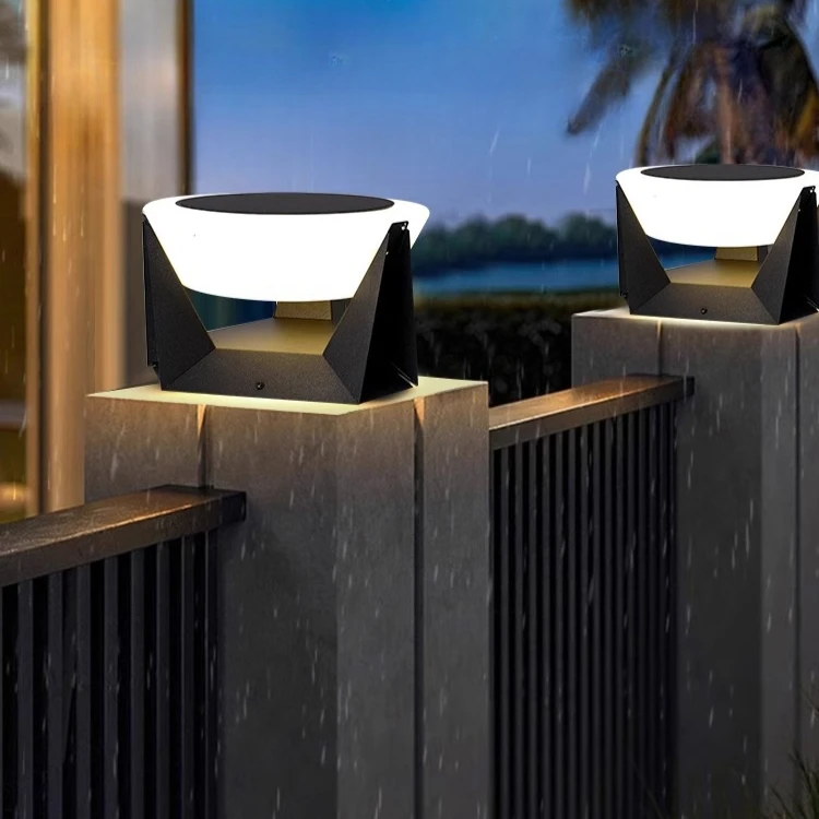 Solar Powered Personalized Column Lamp Villa Door Buckle Column Lamp Garden Courtyard Simple Modern Outdoor Wall Lamp