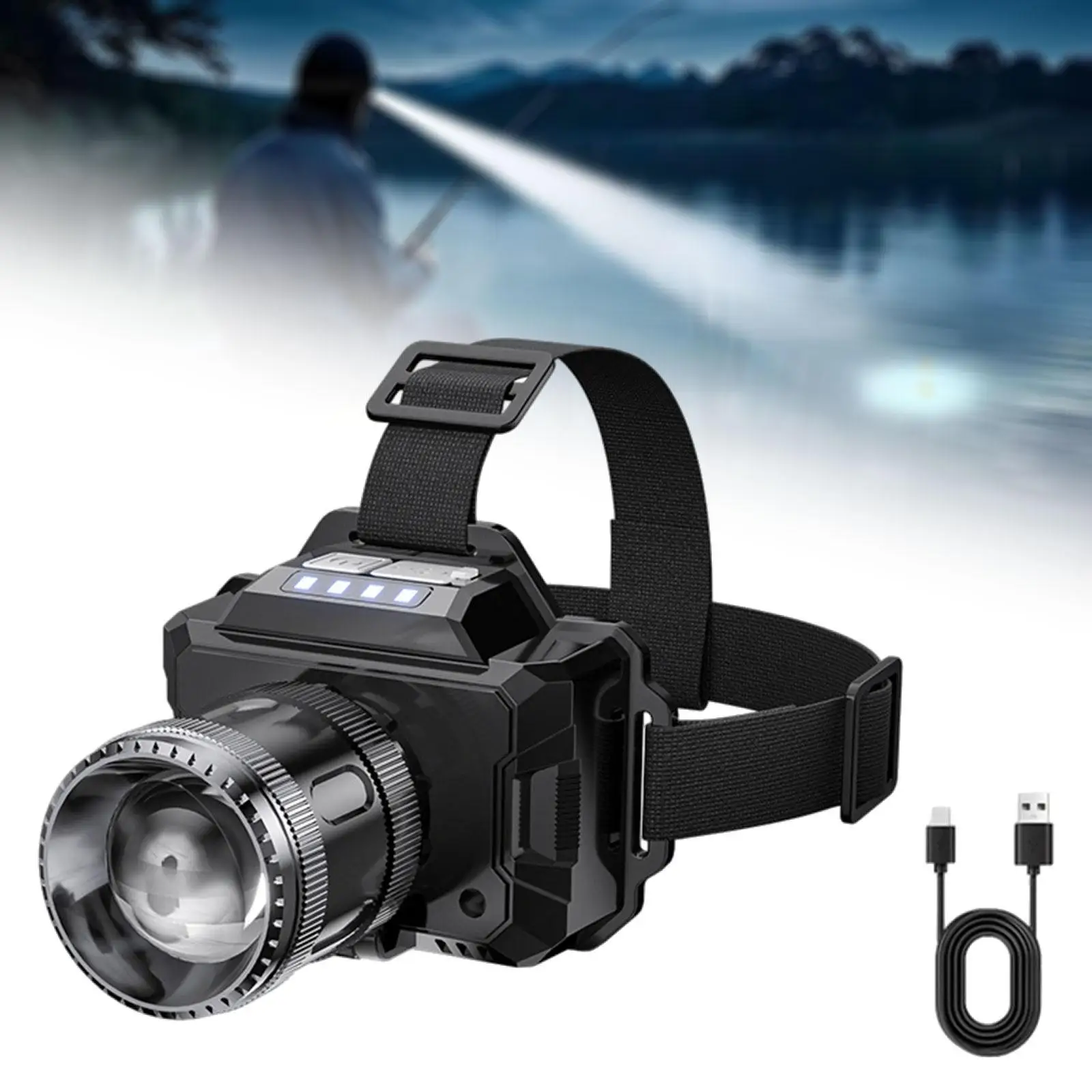 

Outdoor Head Light Adjustable Angle Headlamp for Running Storm Backpacking