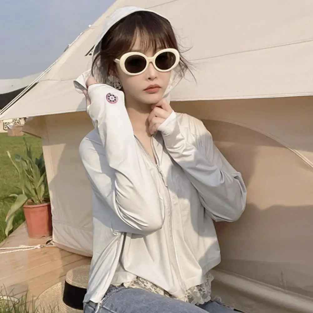 

Material Sun Protection Clothing Sunscreen Clothing for Hot Summers Sun Protection Hooded Jacket for Women Upf 50 Sun Shirt