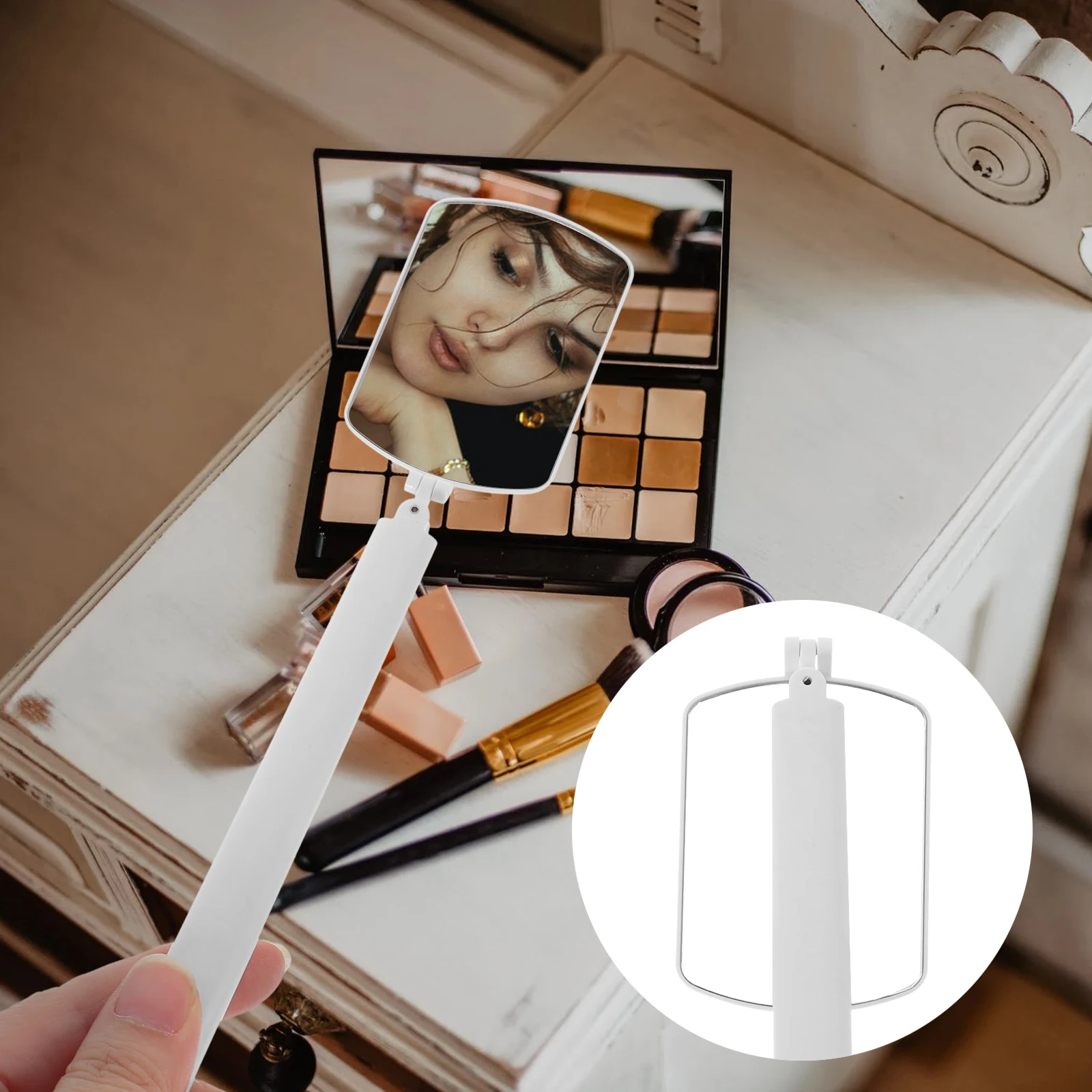 Acrylic Eyelash Extension Mirror Clear Rotate Design Portable Lash Check Tool For Makeup Salon Handheld Mirror