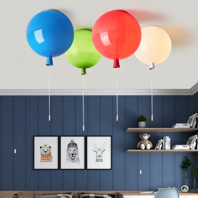 

Modern Minimalist Acrylic Balloon Ceiling Light Bedroom Creative LED Children's Room Light Decoration Colored Ball Light