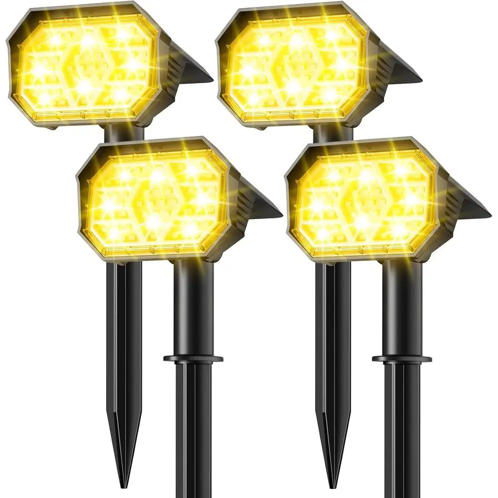 

Outdoor 58 LED Auto ON/OFF, IP67 Spot Lights with 3 Intensities, 4Pcs Warm White for Yard, Gardens, Paths