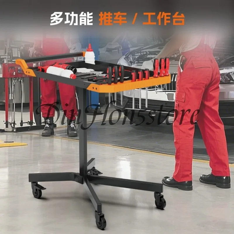 Adjustable height movable workbench car repair tool cart
