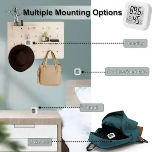 Inner moisture sensor, moisture sensor, hygrometer, temperature and moisture monitor with LCD display in Fahrenheit, mini smiling face 12 Main Sales Camera Thermographic - №3