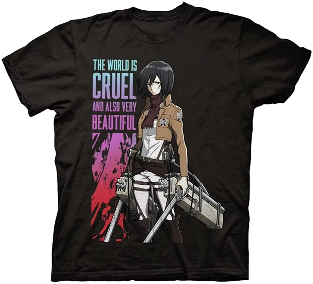 Camiseta con estampado de Anime Attack on Titan Mikasa Ackerman Eren Yeager, camiseta para hombre y mujer, camiseta deportiva para hombre