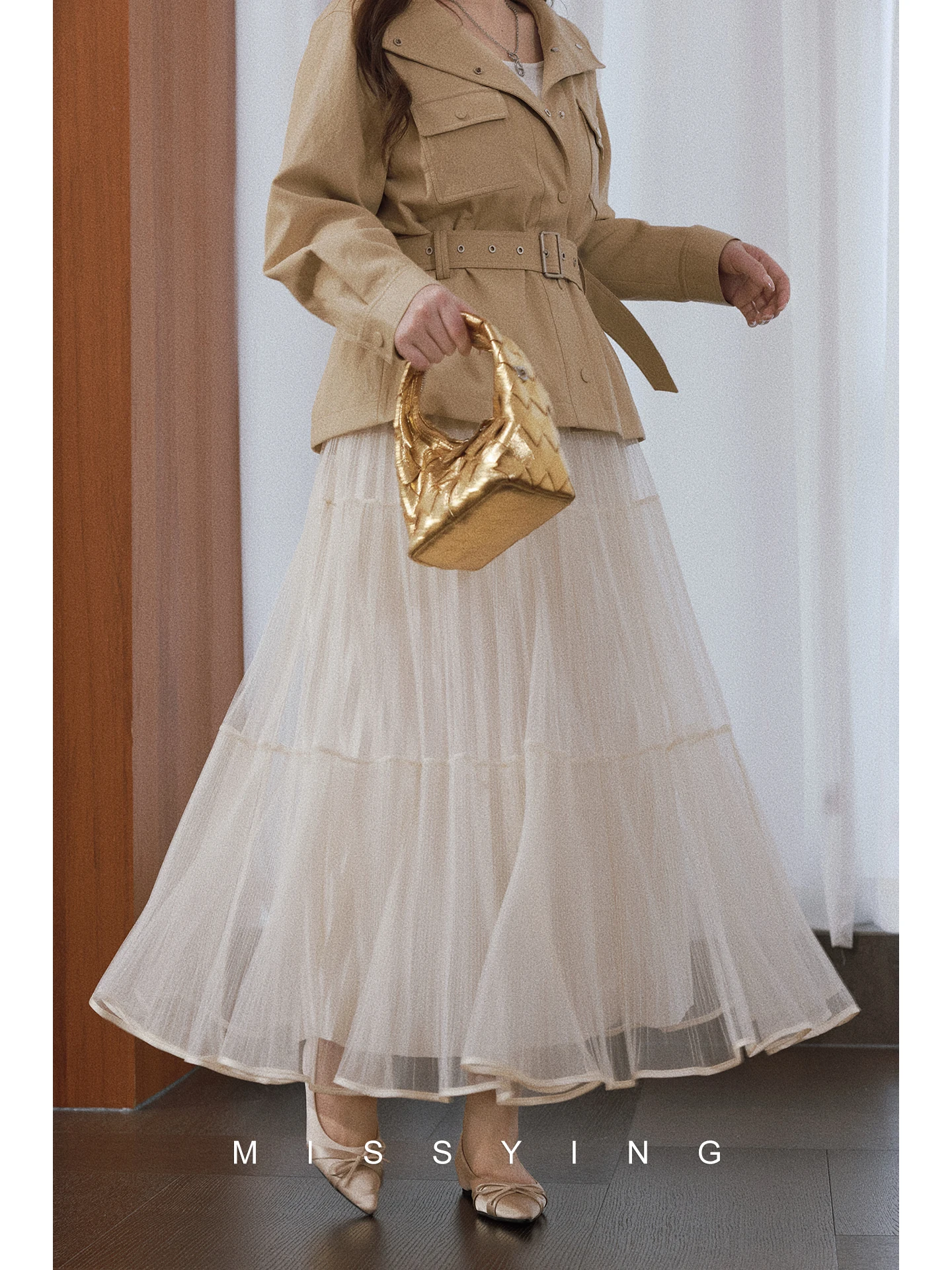 

Новая весенняя женская юбка больших размеров Fairy Aosphere Me, приталенная, А-силуэт, многоярусная, для полных женщин