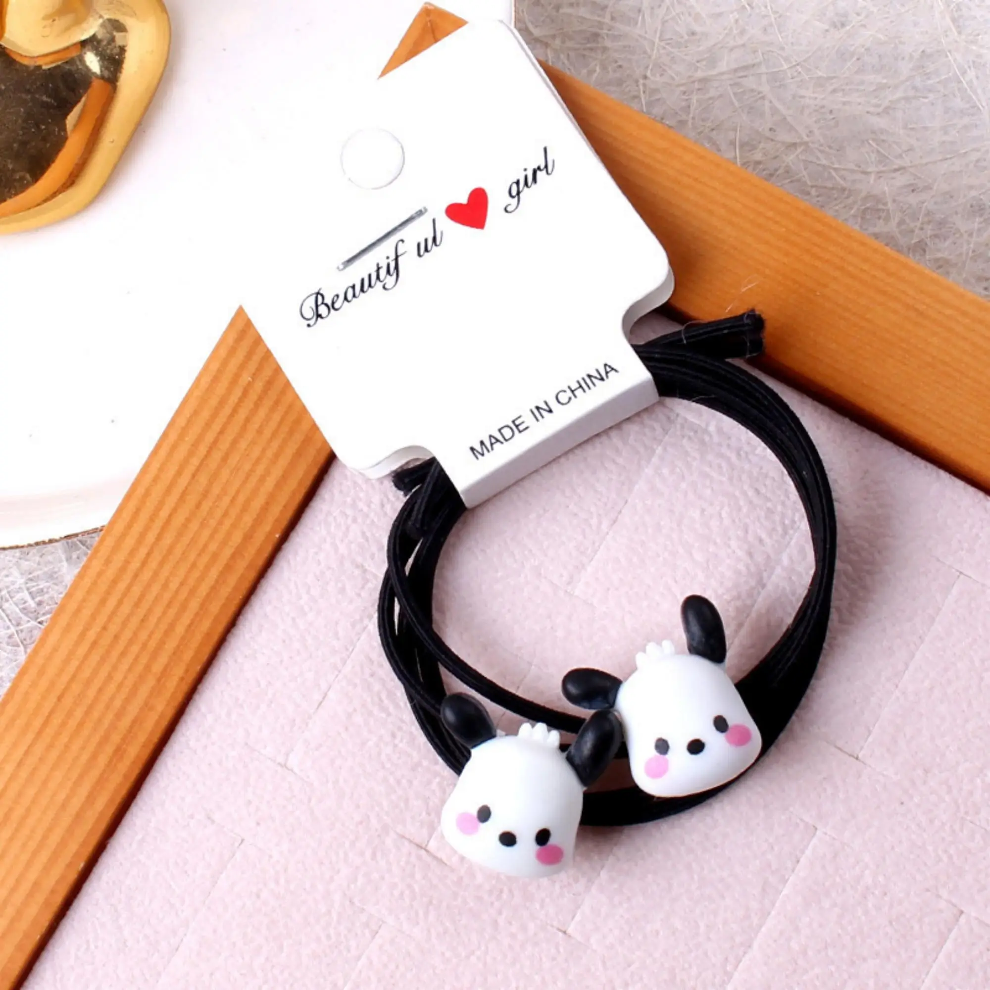 Sanrio Yugui Dog Hair Loop Couple Best Friend Hair Rope High Elastic Rubber Band Tie Headband Student Hair Accessories Headband