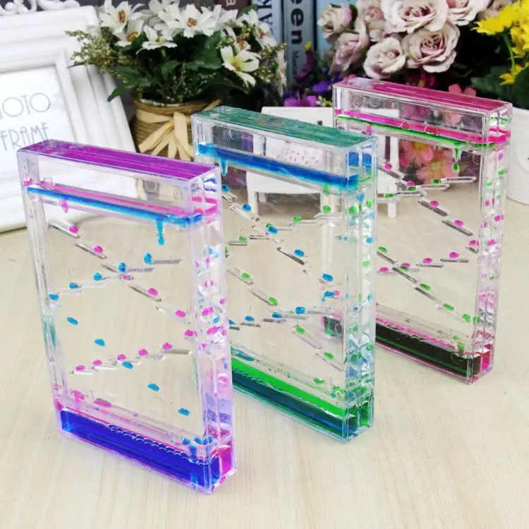 Hourglass Timer Mixed Color Two-color Oil Drop Ladder Liquid Water Oil Drop Creative Decoration Birthday Gift Timer Home Decor