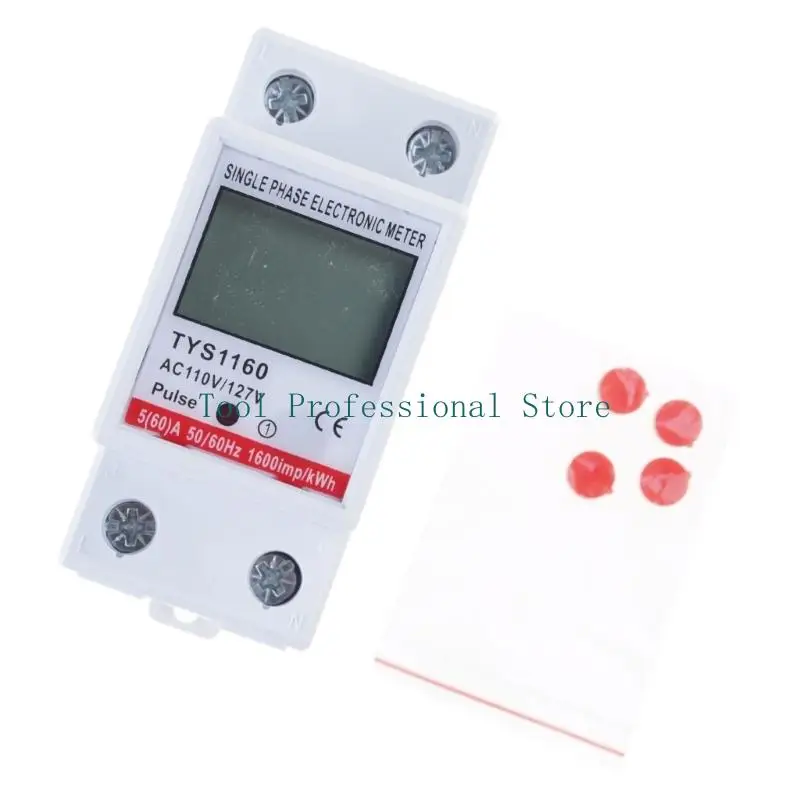 57QF Din Rail Consumption Wattmeter Monitors Electricity Meter Watt KWh Power Amp Meter Multimeter Voltage Meter