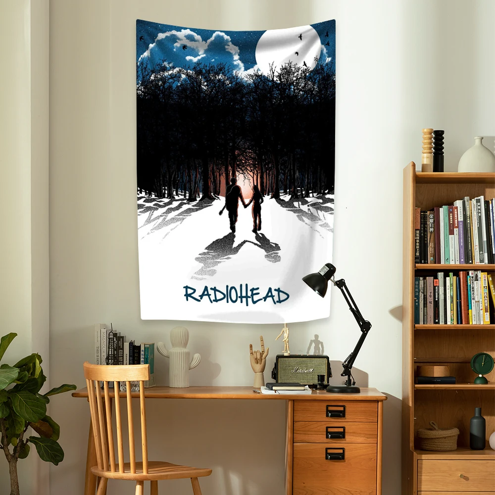 Radioheads Tapestry Classic Rock Band Wall Hanging Dormitory Bedroom Background Home Decor Concert Banner Birthday Gifts