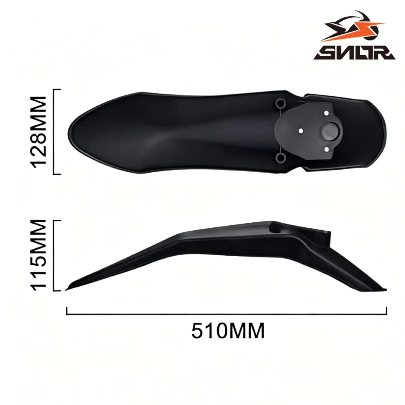 SNOR Front Fender Rear Mudguard Splash Mud Guard Protector Black For Yozma IN10 Electric Dirt Bike Off‑Road Plastic Cover 4
