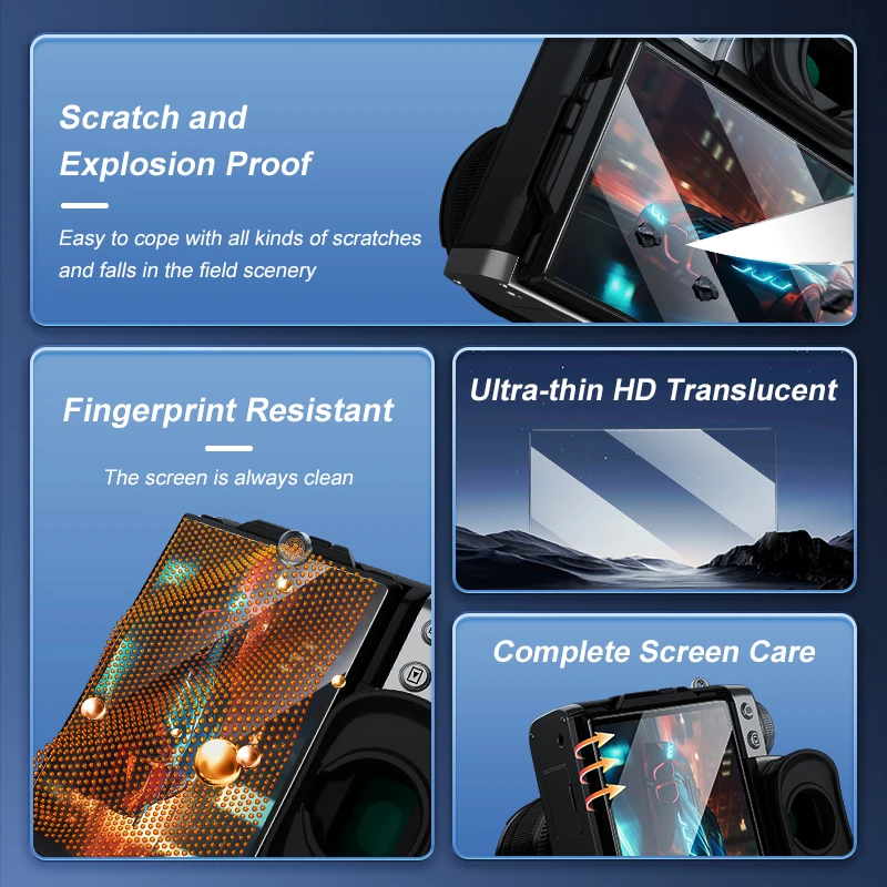 واقي شاشة كاميرا SOONPHO ، زجاج مقسى ، غشاء واقي عالي الدقة ، فوجي ، نيكون ، كانون ، سوني ، ملحقات الكاميرا