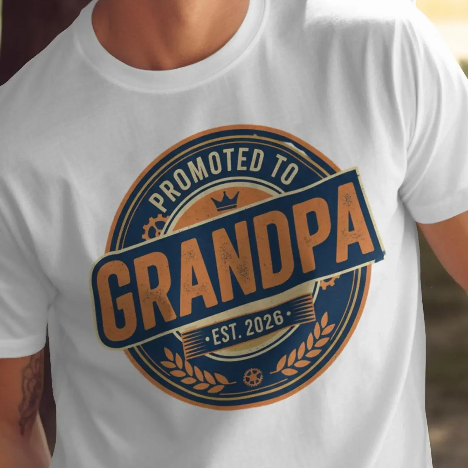 Promoted To Grandpa Est 2026 T Shirt New Future Announcement For Dad Be vintage Washed Stretched Soft fashion Comfortable
