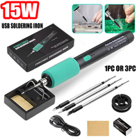 15W Electric Soldering Iron Adjustable Temperature Electronic Welding Repair Household Type-C Interface with Solder Iron Tips