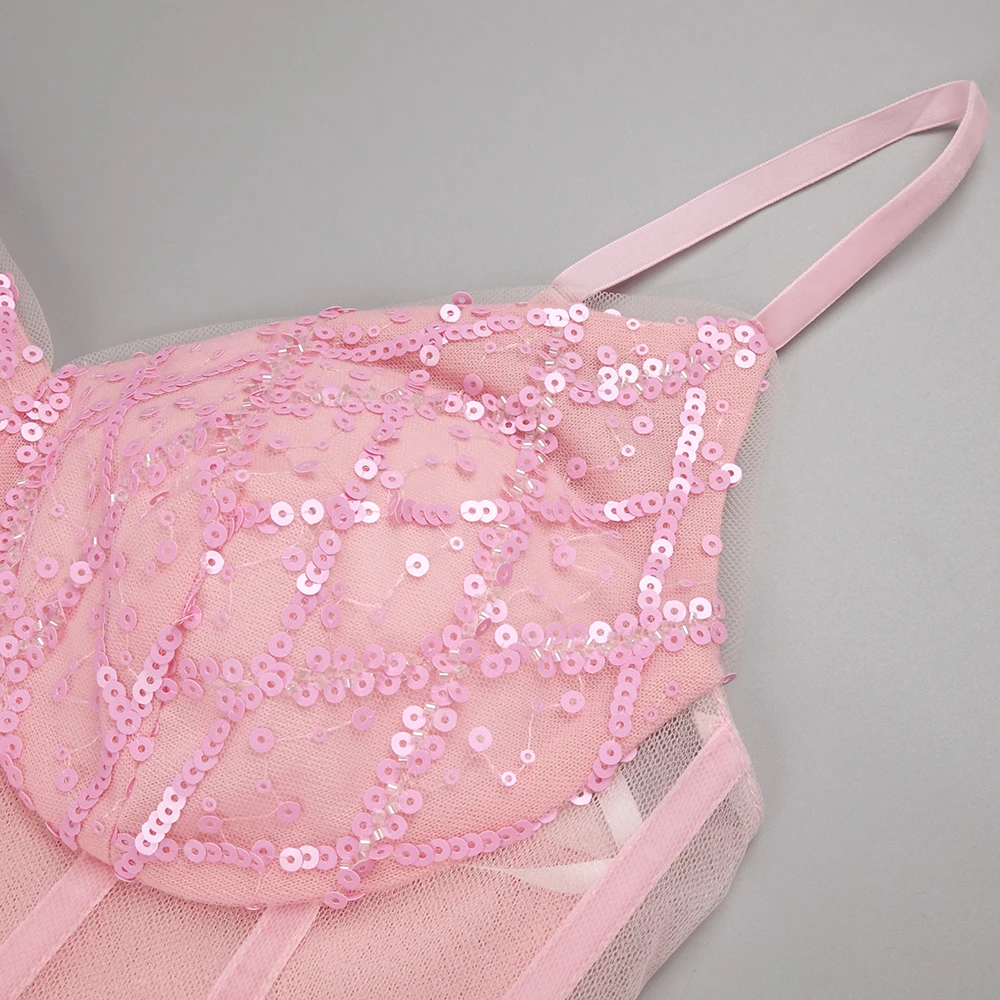 PB Fairy Pink Vestido espartilho fora do ombro – Vestido de noite de malha com decote em V de luxo Noites de baile Vestidos de gala