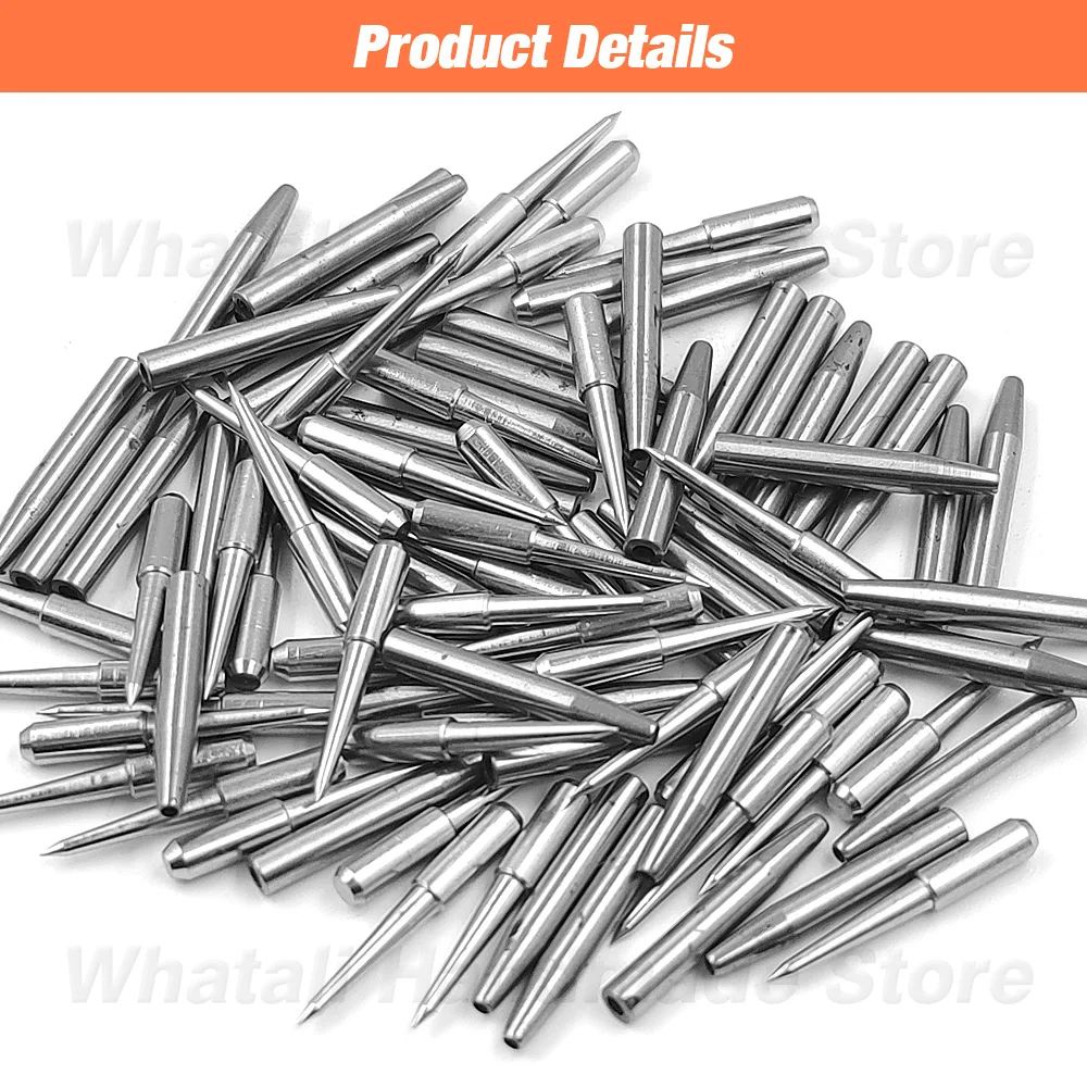 20-80Pcs Round Hole/Bevel Chisel Head Replaceable Punch Accessories Head Sharp Removable Punching Nail For Leather Punch Tools