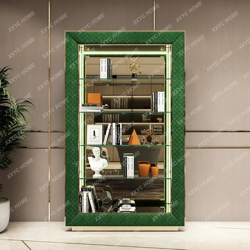 Bookcase Floor Open Bookshelf Glass Italian Curio Cabinet Metal Study